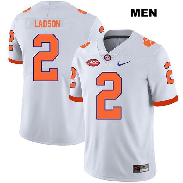 Men's Clemson Tigers #2 Frank Ladson Jr. Stitched White Legend Authentic Nike NCAA College Football Jersey RJC4046UV